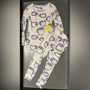 Cat & Jack Toddler Boys 2pc Hot Cocoa Snuggly Soft Pajama Set Ivory Size 3T NWT